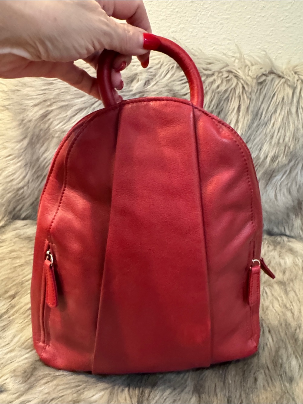 Osgoode Marley Red  Leather Mini Backpack - Women